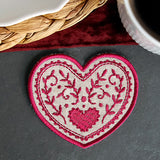 Textured Heart Coaster 1 (In-the-Hoop)