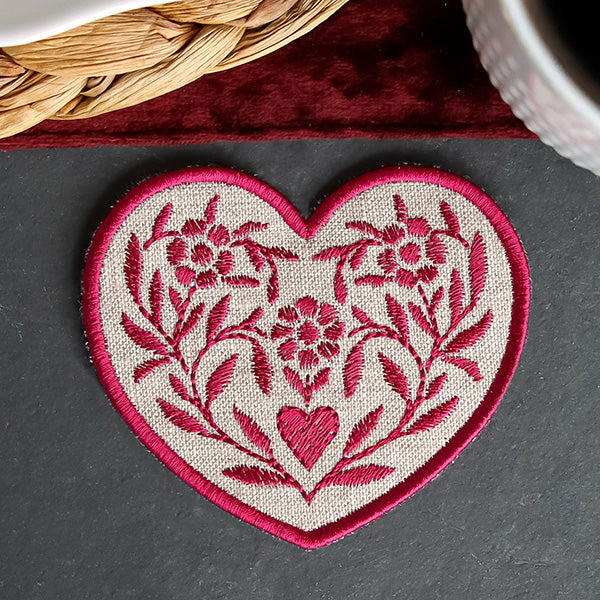 Textured Heart Coaster 2 (In-the-Hoop)