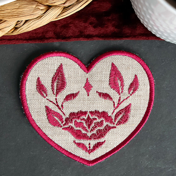 Textured Heart Coaster 4 (In-the-Hoop)