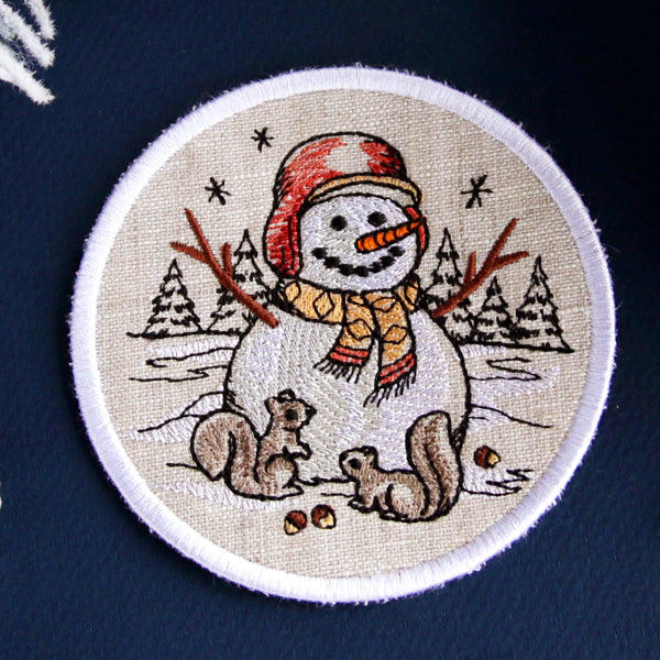 Country Snowman Coaster - Squirrels