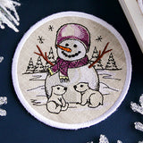 Country Snowman Coaster - Polar Bear Cubs