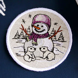 Country Snowman Coaster - Polar Bear Cubs