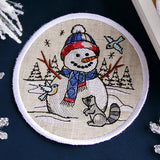 Country Snowman Coaster - Raccoon