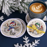 Country Snowman Coaster - Raccoon