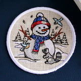 Country Snowman Coaster - Raccoon