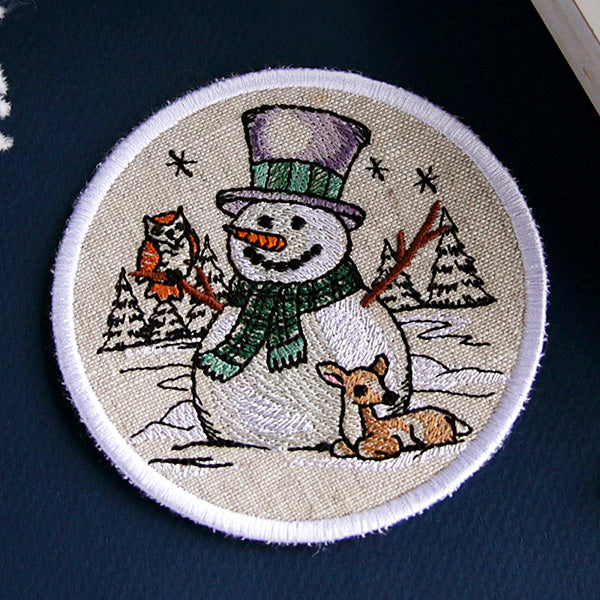 Country Snowman Coaster - Deer