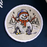 Country Snowman Coaster - Penguins
