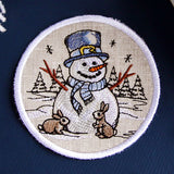 Country Snowman Coaster - Bunny Rabbits