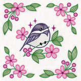 Chickadee and Blooms Pillow Pair