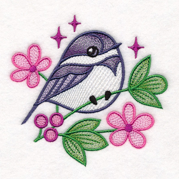 Chickadee and Blooms Pillow Pair