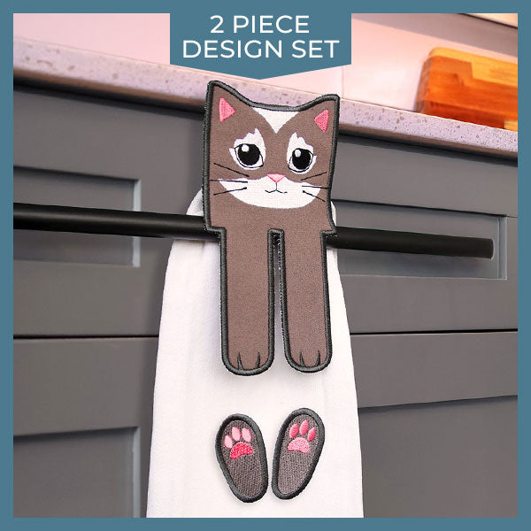 Hey There Kitty Cat Towel Topper (In-the-Hoop)