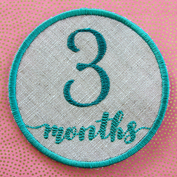 First Year Milestone Marker - Three Months (In-the-Hoop)