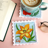 Lace Edge Flower Stamp Coaster - Lily (In-the-Hoop)