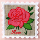 Lace Edge Flower Stamp Coaster - Rose (In-the-Hoop)