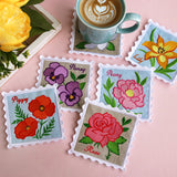 Lace Edge Flower Stamp Coaster - Magnolia (In-the-Hoop)