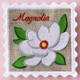 Lace Edge Flower Stamp Coaster - Magnolia (In-the-Hoop)