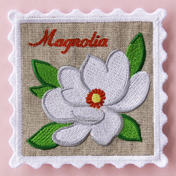 Lace Edge Flower Stamp Coaster - Magnolia (In-the-Hoop)