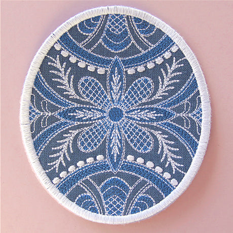 Kaleidoscope Easter Egg Coaster 1 (In-the-Hoop)