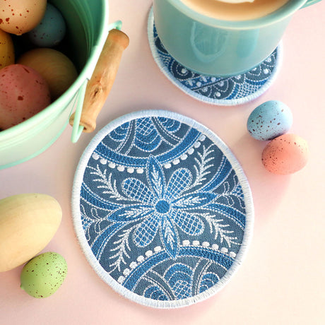 Kaleidoscope Easter Egg Coaster 1 (In-the-Hoop)
