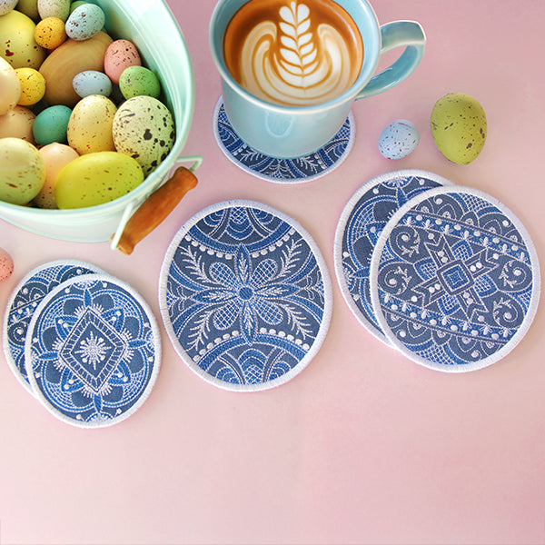 Kaleidoscope Easter Egg Coaster 2 (In-the-Hoop)