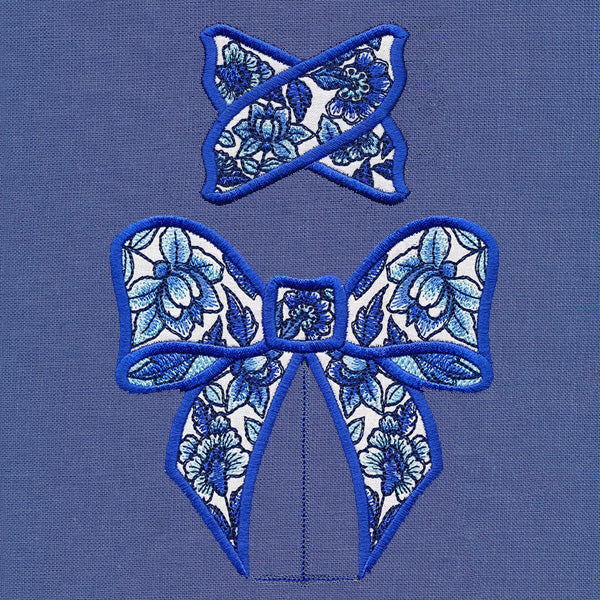 Delft Blue Ribbon (Split Seam Applique) – Embroidery Library