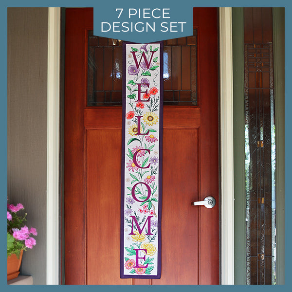 Multi-Piece Floral Welcome Sign – Embroidery Library