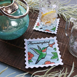 Lace Edge Bird Stamp Coaster - Hummingbird (In-the-Hoop)