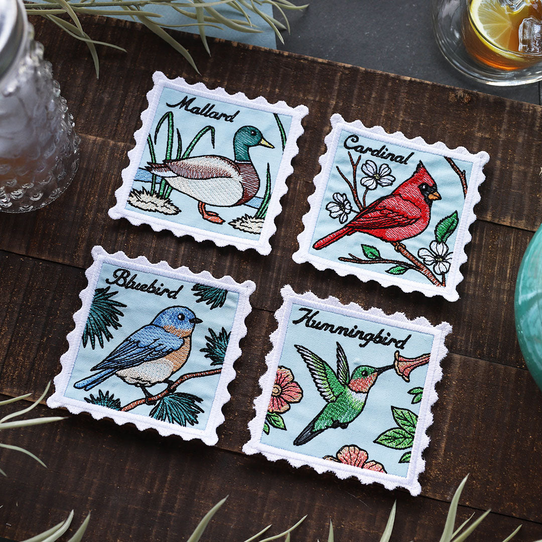 Lace Edge Bird Stamp Coaster - Mallard (In-the-Hoop)