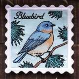 Lace Edge Bird Stamp Coaster - Bluebird (In-the-Hoop)