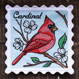 Lace Edge Bird Stamp Coaster - Cardinal (In-the-Hoop)