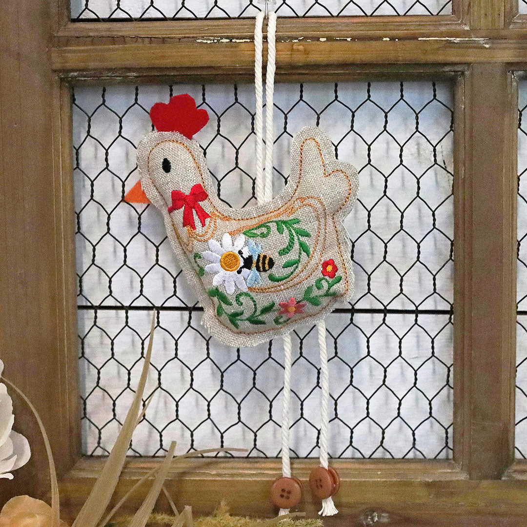 Floral Hen Stuffie (In-the-Hoop)