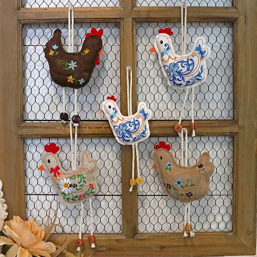 Floral Hen Stuffie (In-the-Hoop)