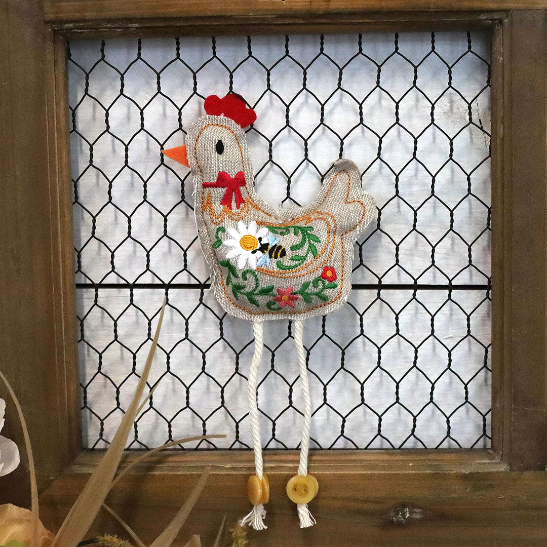 Floral Hen Stuffie (In-the-Hoop)