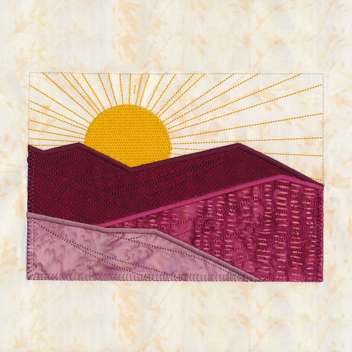 Sunset Mountain Landscape Applique Set