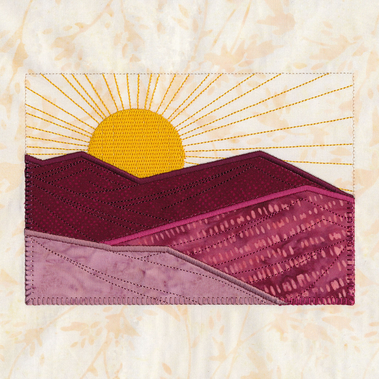 Sunset Mountain Landscape Applique Set