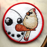 Sweet Peeking Snowman with Female Cardinal Coaster (In-the-Hoop)