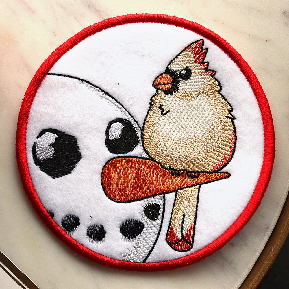 Sweet Peeking Snowman with Female Cardinal Coaster (In-the-Hoop)