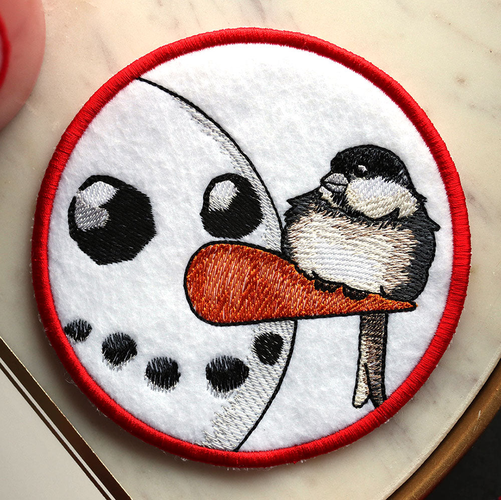 Sweet Peeking Snowman with Chickadee Coaster (In-the-Hoop)