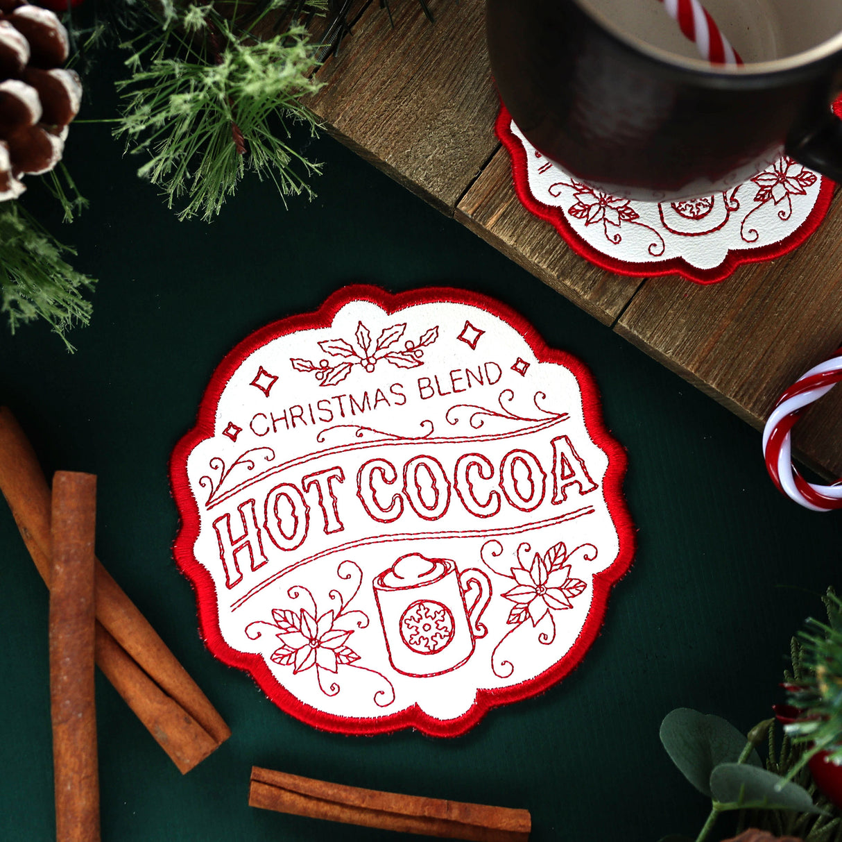 Christmas Market Coaster - Hot Cocoa