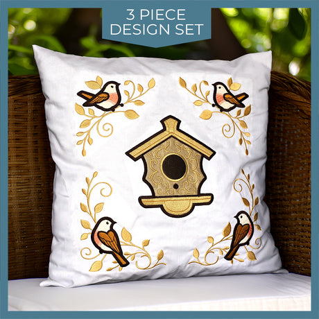 Birdhouse Pillow Set (Applique)