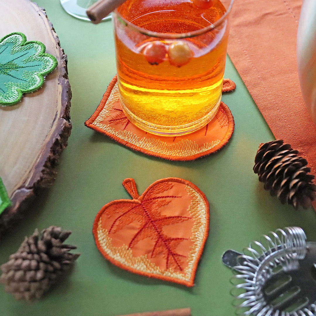 Autumn Aspen Leaf Coaster (In-the-Hoop)