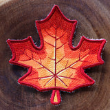 Autumn Maple Leaf Coaster (In-the-Hoop)