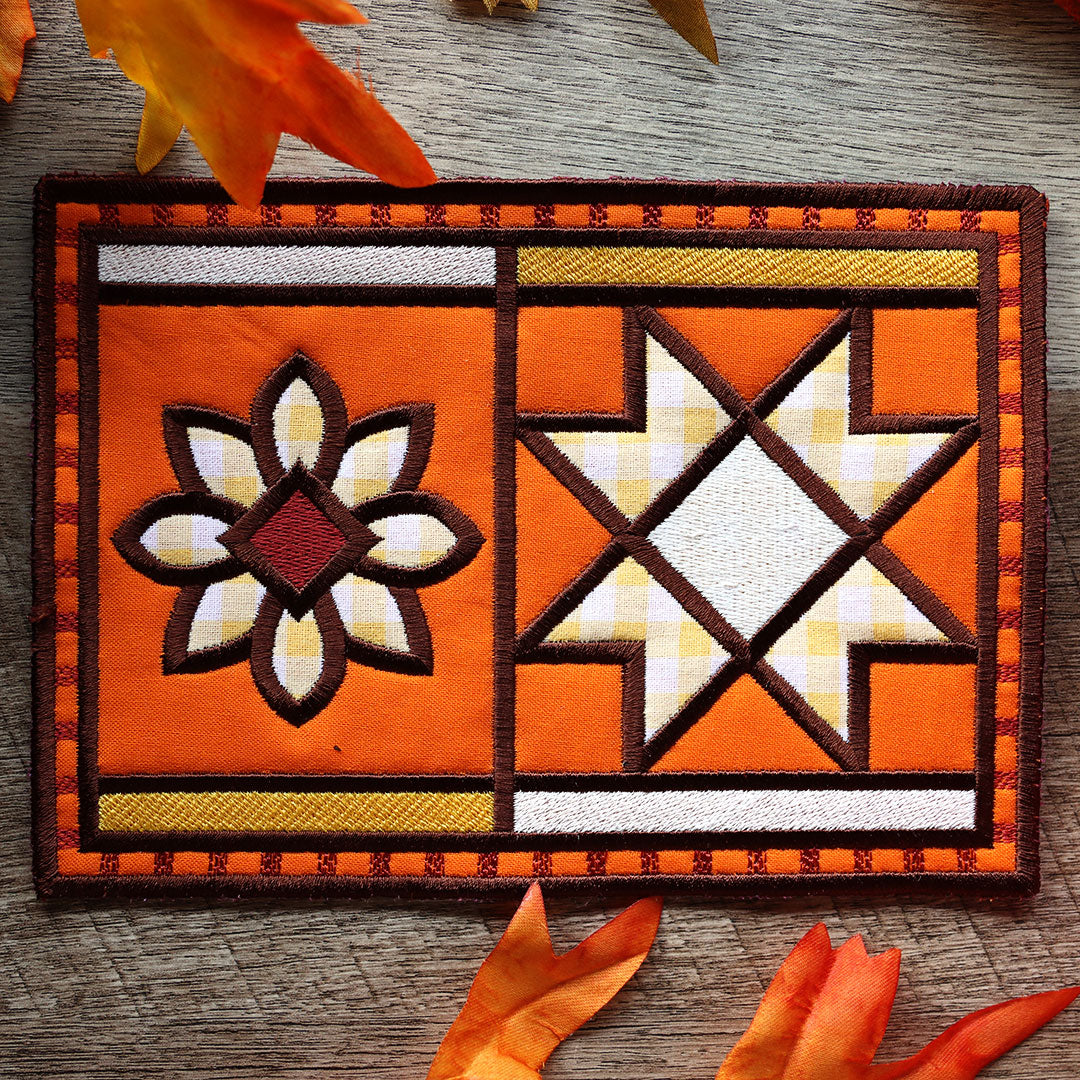Autumn Quilt Block Mug Rug (In-the-Hoop)