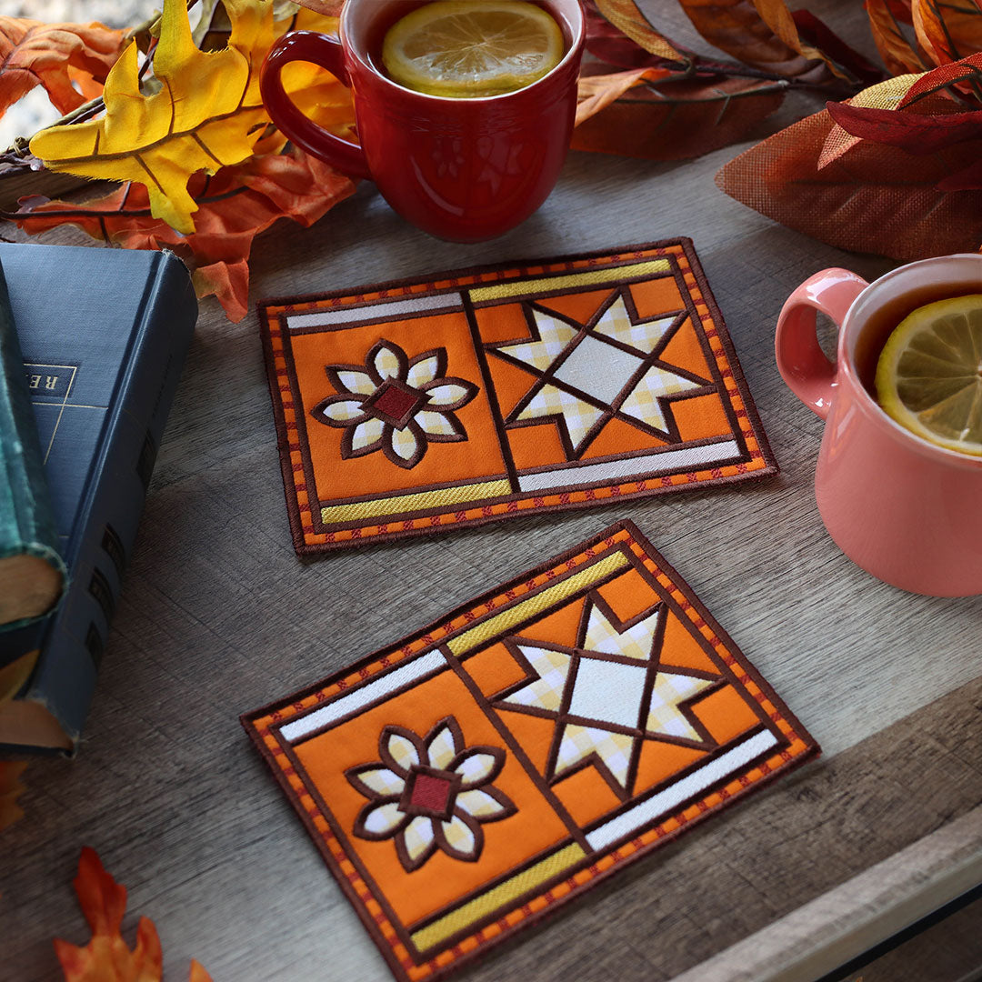 Autumn Quilt Block Mug Rug (In-the-Hoop)