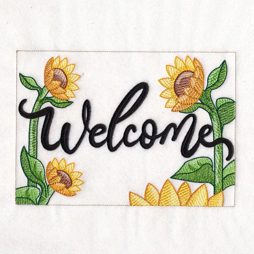 Welcome Sunflower Garden Flag