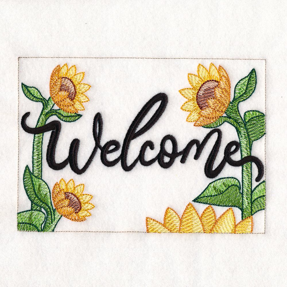 Welcome Sunflower Garden Flag