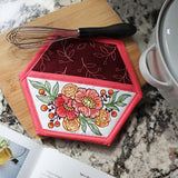 Autumn Blooms Hexagon Pocket Potholder