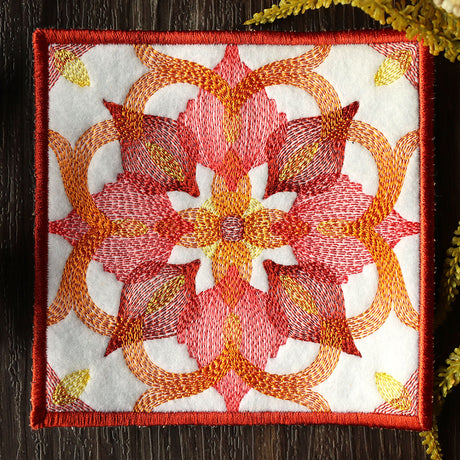 Golden Color Theory Square Coaster (In-the-Hoop)