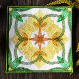 Leafy Color Theory Square Coaster (In-the-Hoop)