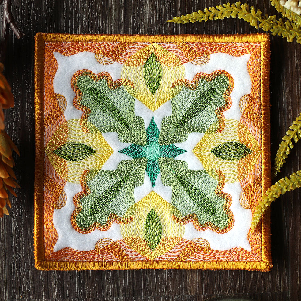 Vibrant Color Theory Square Coaster (In-the-Hoop)